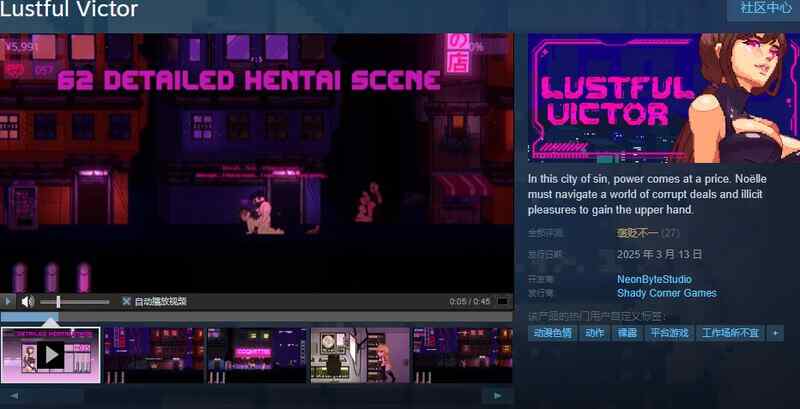 【动作ACT/像素全动态/PC】好色的维克多【Lustful Victor】V1.0 STEAM官中【100M】