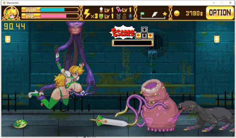[ACT闯关/触手/全动态] 像素游戏横版过关  Warrior Girl ver2.00 [955M/FM/百度]