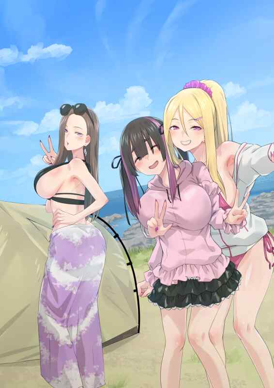 【本子】全彩】美女3人とエロ目的で海へ行く【76】