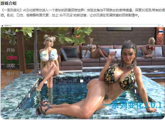 【PC+安卓/欧美SLG/AI汉化/后宫】一系列变化A Series of Changes 1.0.1 AI汉化版【4.3G/更新】